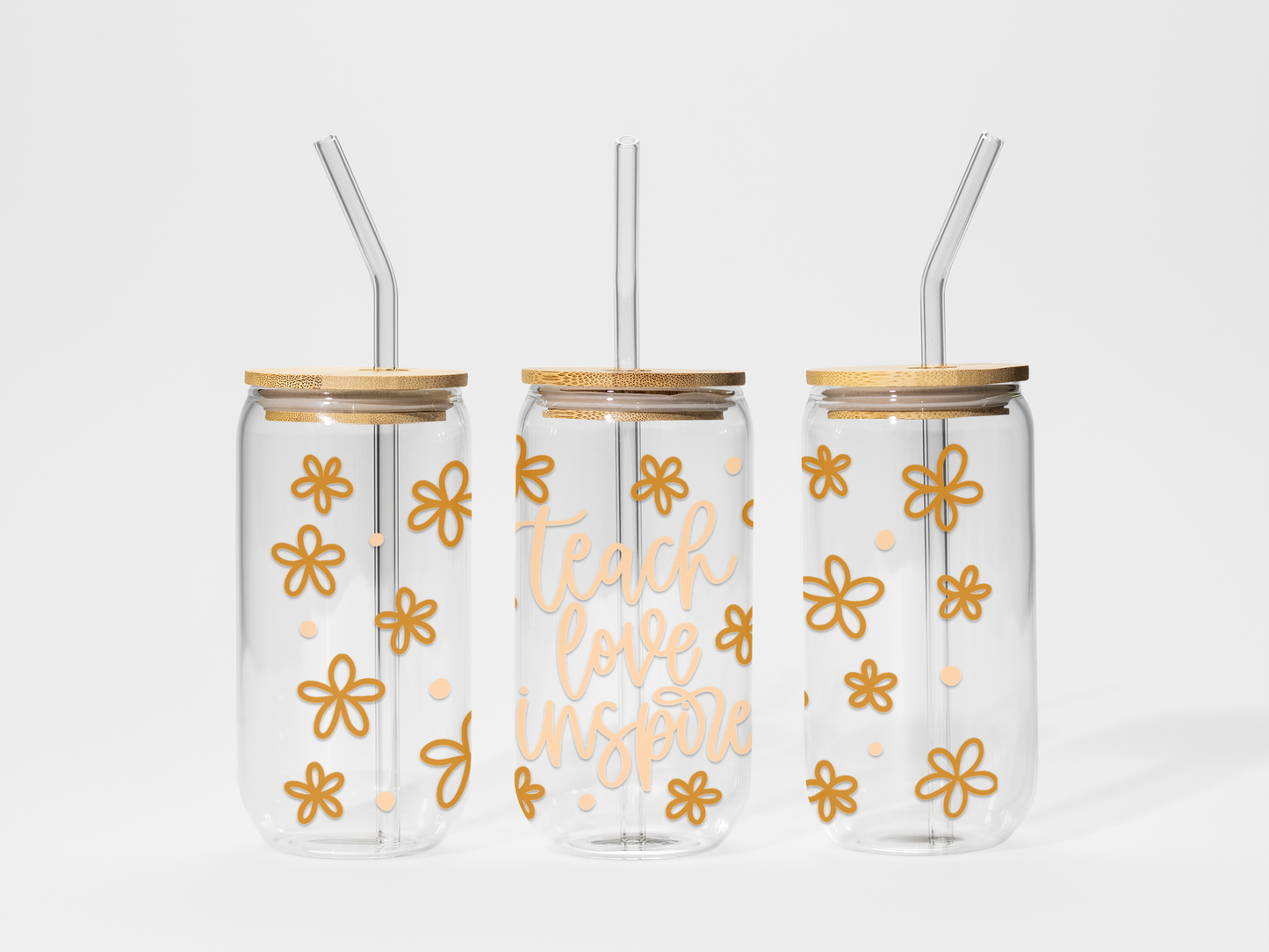 Verre en vitre - 16 oz - Teach, Love, Inspire