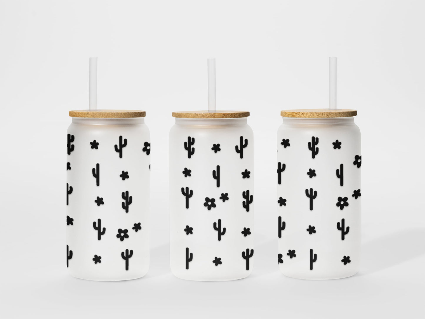 Verre en vitre - 16 oz - Mini cactus