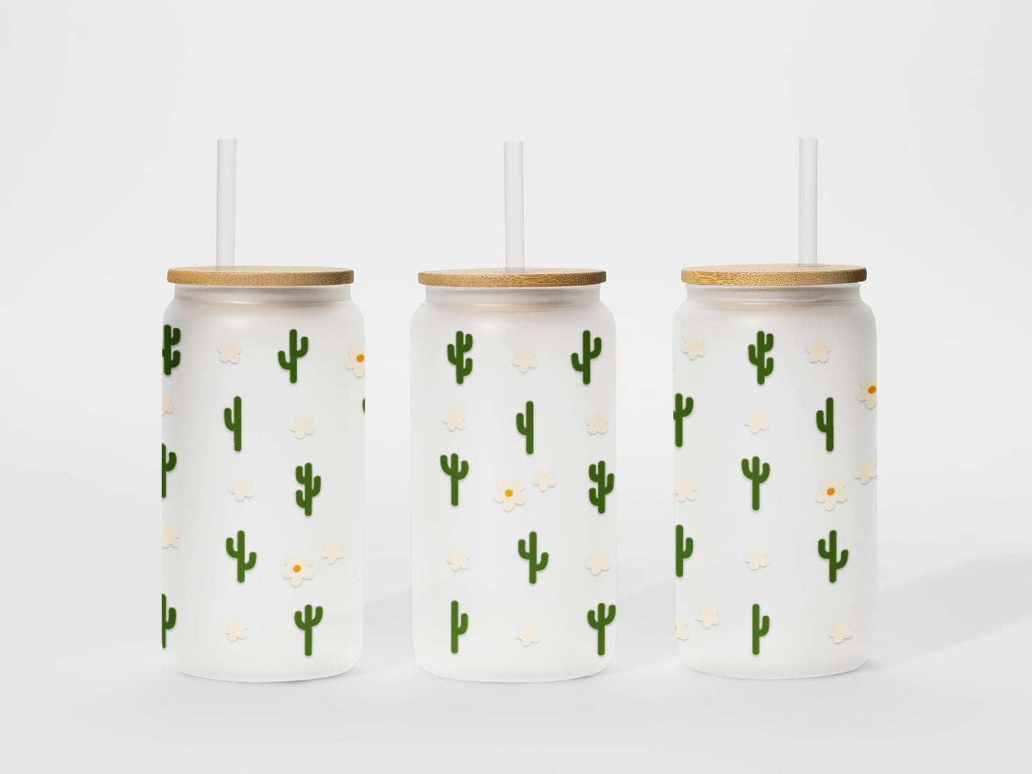 Verre en vitre - 16 oz - Mini cactus