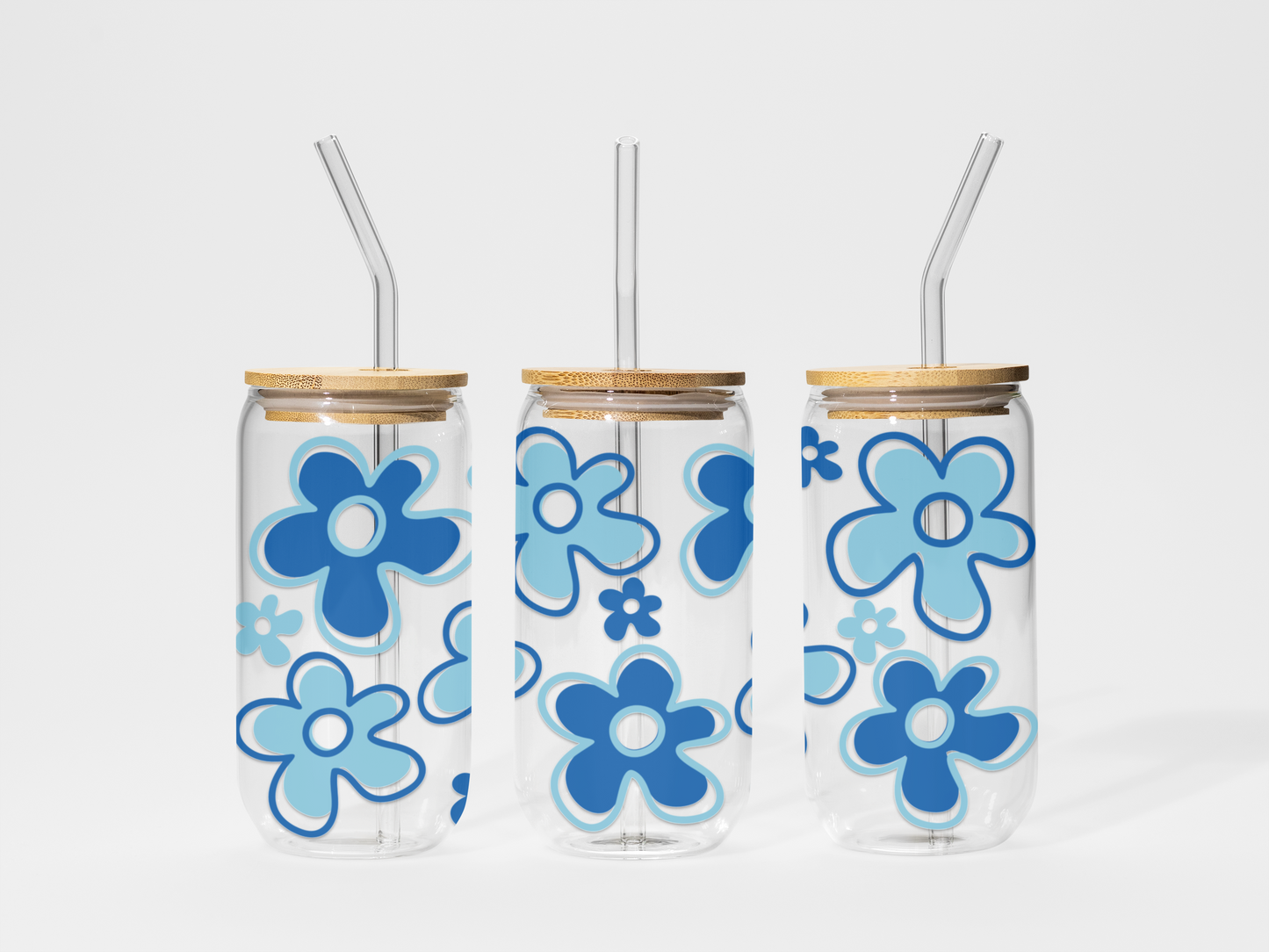 Glass tumbler - 16 oz - Groovy