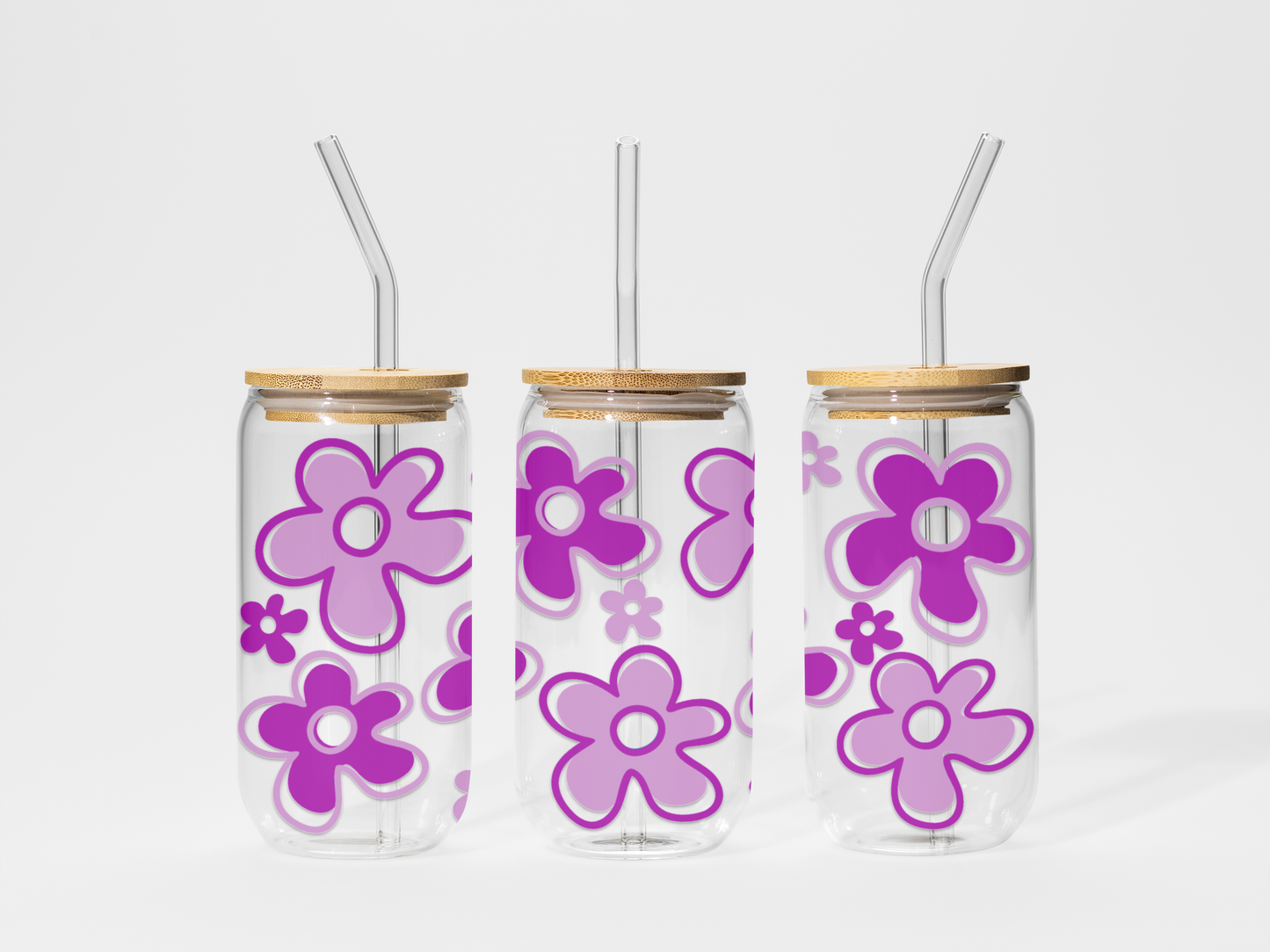 Glass tumbler - 16 oz - Groovy