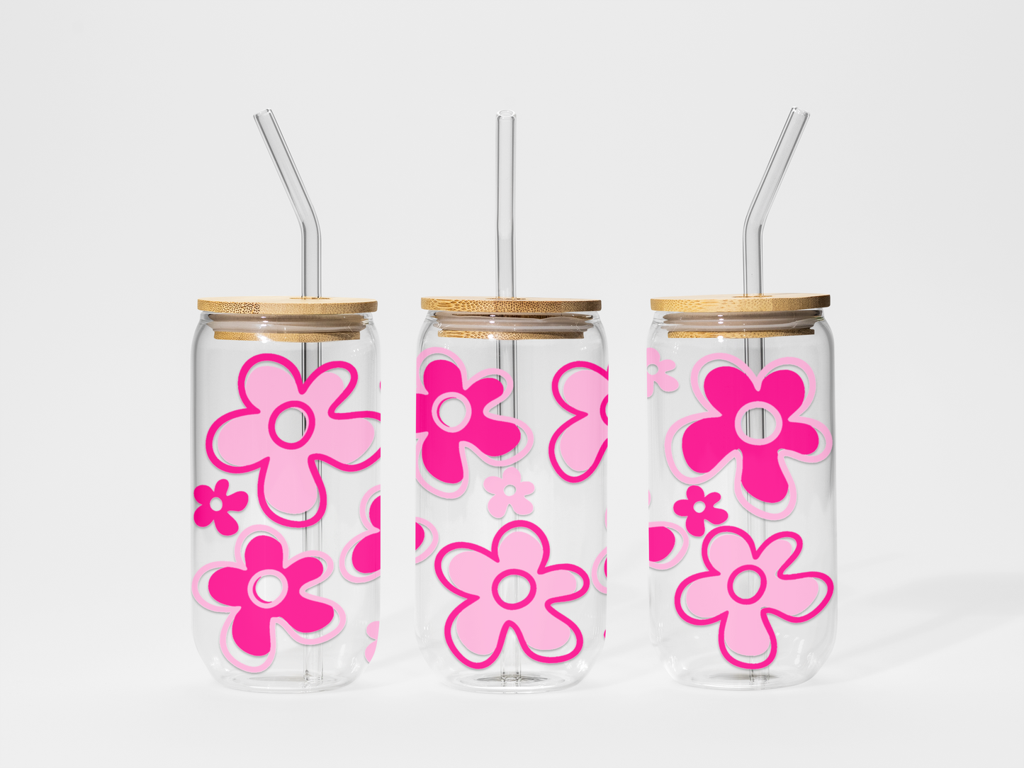 Glass tumbler - 16 oz - Groovy